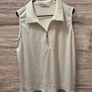 ViVI Cream Sleeveless Blouse